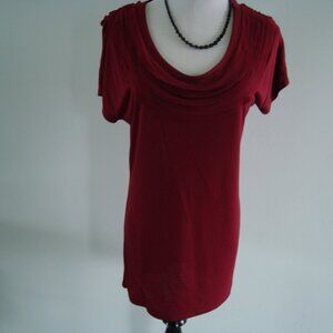 NWT Gap Short Sleeve Scoop Neck Burgundy Top sz M